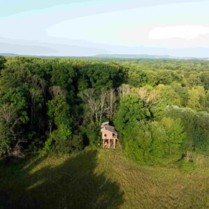 Cabane sur pilotis Cabane Spa Repaire du Trappeur