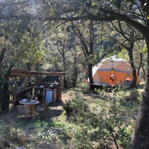 Dôme Le luxe champêtre d'un Géodôme en châtaignier