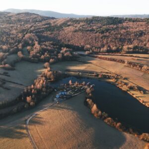 Ecolodge Lodge Duo sur terre - Vue panoramique sur l'étang  et  Spa